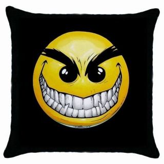 Evil Smiley Face New Black Throw Pillow Case HOT