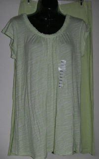 Company Ellen Tracy 2pc Jersey Knit S/S Capri Pajamas PJ set Green