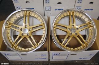 WORK GNOSIS GS2 RIMS WHEELS 20IN STAGGERED GOLD 350Z 370Z G35 G37