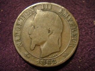 Antique/Vintag e Coin: Italian/French ? 1862 Napoleon III Emperor