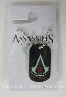 Authentic ASSASSINS CREED 3 Logo Dog tag Dogtag Necklace Pendant
