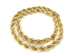 RUN DMC Inspired Hip Hop Heavy Gold Plated Hollow Fat Rope Chain 30