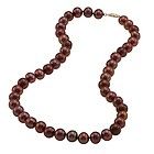 DaVonna 14k 9 10mm Chocolate Freshwater Cultured Pearl Strand Necklace