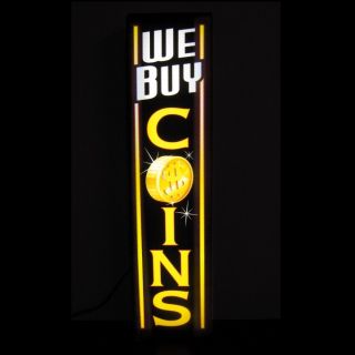 WE BUY COINS Light Box Sign Neon Alternative gold silver pawn shop