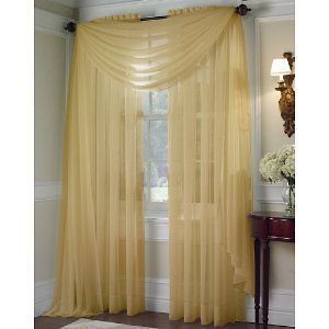 SHEER VOILE 216 WINDOW SCARF GOLD