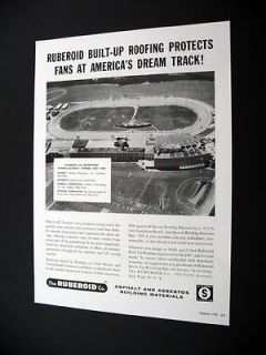 Ruberoid Roofing Yonkers Raceway Race Track print Ad