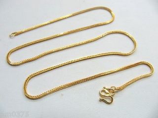 ] Solid 24K Yellow gold Necklace / Chopin chain 10.25g   18.5 L