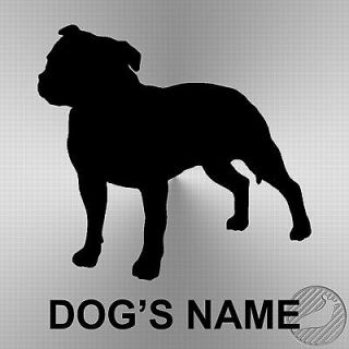 Custom Text Staffordshire Bull Terrier vinyl decal sticker   4.4 x 5