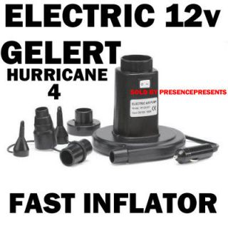 12v GELERT ELECTRIC AIRBED PUMP LILO & AIR BED INFLATOR