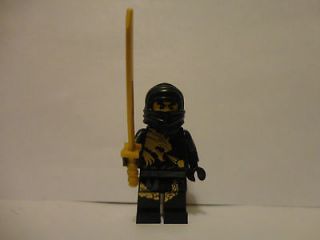 LEGO Ninjago black Ninja Cole DX Dragon Minifigure with golden sword