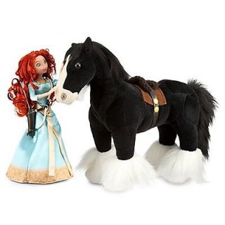 Disney The Brave Angus horse Plush with Sound and Merida Barbie Doll
