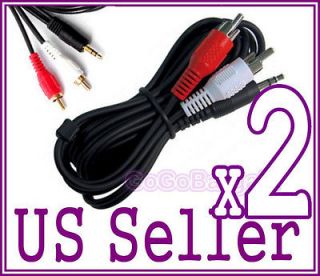 /PC/iPHONE/ iPOD STEREO Y ADAPTER 3.5mm RCA AUDIO CABLE USA SELLER