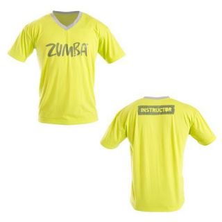 Zumba Fitness ~ Unisex INSTRUCTOR V NECK T Shirt ~ Lime Punch MOST
