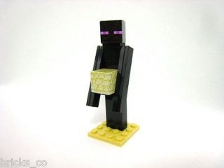 LEGO MINECRAFT ENDERMAN FIGURE WITH SANDSTONE BLOCK  CUSTOM MINE CRAFT