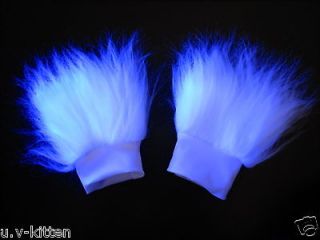 Rave clothing fur cuffs Schminke neon fluorescent Uv fluffies fluffy