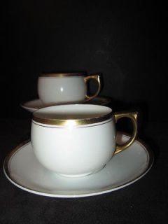 GOLD WEDDING RING 2 WHITE PORCELAIN CUP SAUCER WITTELSBACH BAVARIA