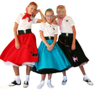 pc 50s POODLE SKIRT outfit 10 12 YOUTH   Choose
