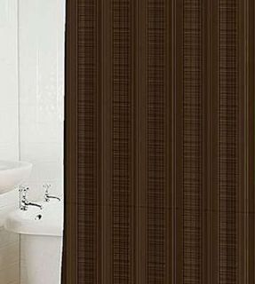 Waverly Brand Linen Stripe Fabric Shower Curtain Solid Espresso Brown
