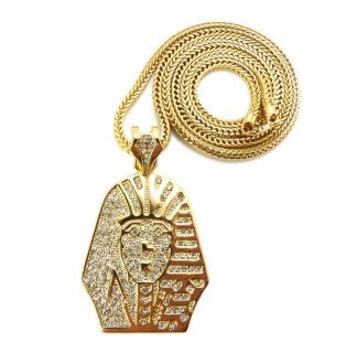 Hip Hop Iced Out Tygas King Tut Inspired Pendant w/ Franco Chain~