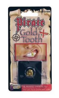 Pirate Fake Gold Tooth Cap (with Skull & Crossbones emblem)
