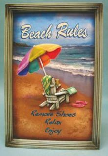 Beach Rules Remove Your Shoes Relax Enjoy Pub Wood Sign