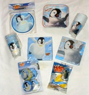 HAPPY FEET 2,PLATES,NAPKI NS,CUPS,PARTY HATS,FAVORS PARTY SUPPLIES