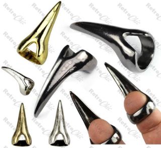 FINGER TIP RING long nails GOTH silver/gold/black PUNK CLAWS rock