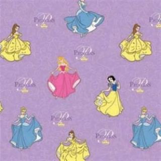 Disney Cotton fabric~Dancing Princesses castle glitter
