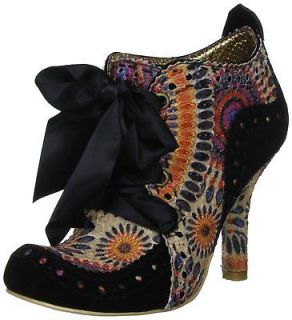 Irregular Choice Abigails Party Multicolour Suede Fabric New Womens