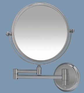 Hotel Quality GOLD 8” Wall Mount Swing Arm 2 Sided Magnifying Mirror