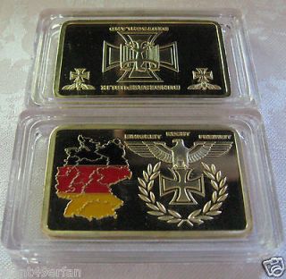 Oz .999 24k Unified Germany Post 3rd Reich Deutsche WW2 Gold Clad Bar