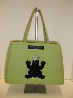 MY FLAT IN LONDON Lime Green Wool Frog Tote Shoulder Handbag