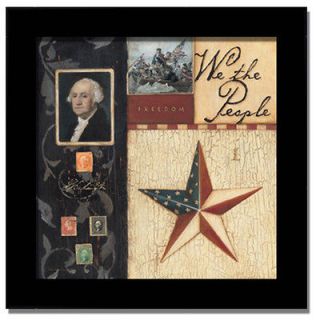 We The People George Washington Patriotic Print Framed