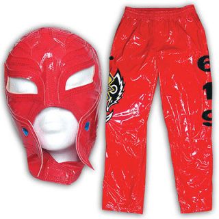 REY MYSTERIO   WWE RED REPLICA MASK & PANTS COMBO   KID SIZED