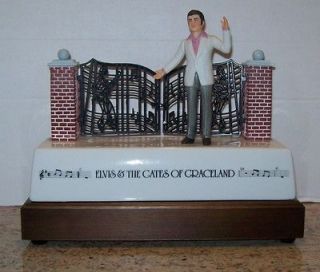 ELVIS PRESLEY GATES OF GRACELAND MUSICAL DECANTER BY MCCORMICK 1986 IN