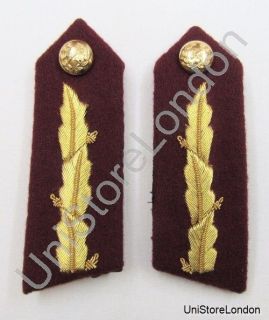 Gorget Collar Patch Maroon Gold Leaf L 3 3/4  General Officers R853