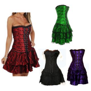Gothic Burlesque Belted Corset Dress Theatrical Costume
