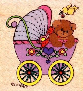 Rubber Stampede~BUGGY BEAR~Wood Mounted Rubber Stamp~685 C