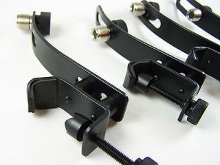 Four Drum Rim Mount Microphone Clips clamps with 5/8 thread adapter