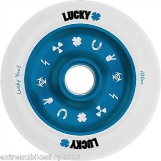 LUCKY SCOOTERS   CHARM WHEEL   SCOOTER WHEEL   100MM   BLUE/WHITE