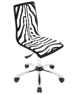 LumiSource Printed Zebra Computer Chair Black + White w/Casters OFC TM
