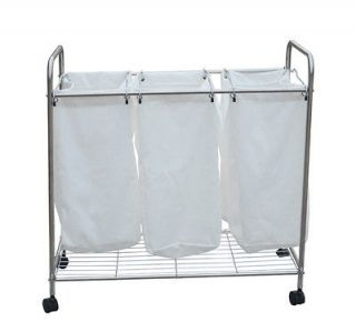 Bin Rolling Portable Laundry Sorting Hamper Sorter Cart w/ Wheels