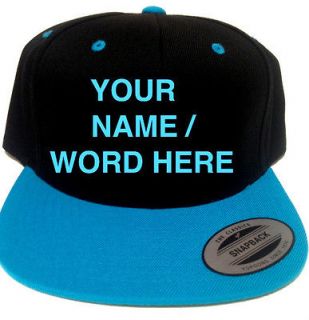 PERSONALISED SNAPBACK HATS CAPS SNAP BACK YOUR OWN WORD OR NAME