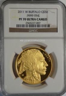 2011 w $50 Gold Buffalo NGC PF70