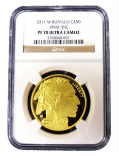 2011 w $50 Gold American Buffalo PF 70 NGC Ultra Cameo