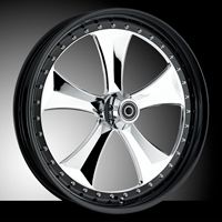 Custom Wheel Set 21 Front 18 Rear Black Chrome Rims for Harley
