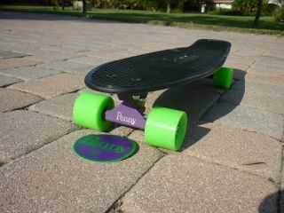 Nickel Skateboard Cruiser 27 Complete Black Purp Green Wheels
