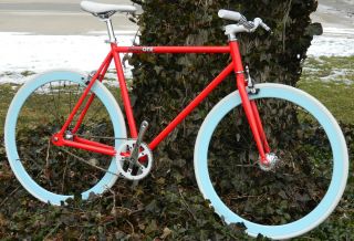 RED BLUE FIXIE SINGLESPEED TRACK BIKE BICYCLE WHEELS Complete BUGLiONE