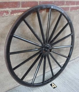  Painted Black Finish Modern Amish 42 Wood Buggy Wheel Wagon Western