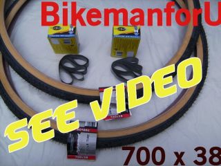 Bicycle Bike 700 x 38 2 Tire 2 Tube 2 Rim Strip 700x38